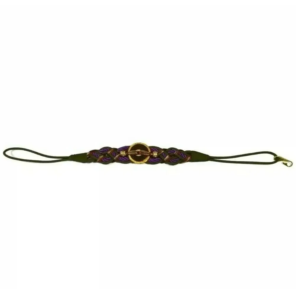 Braided Belt Art Deco SZ Small Medium Green Purple